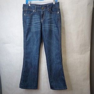 Wrangler Jeans Women's 7/8 x 32 Mae Premium Patch Low Rise Boot Cut Pink